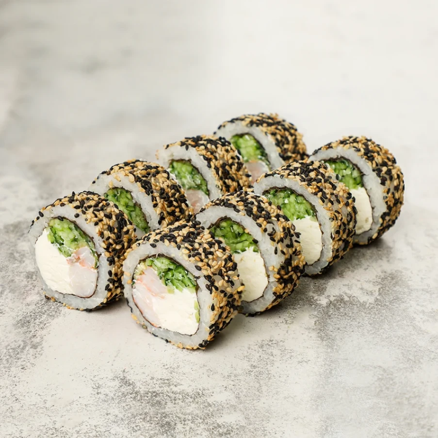 Каліфорнія з креветкою в кунжуті