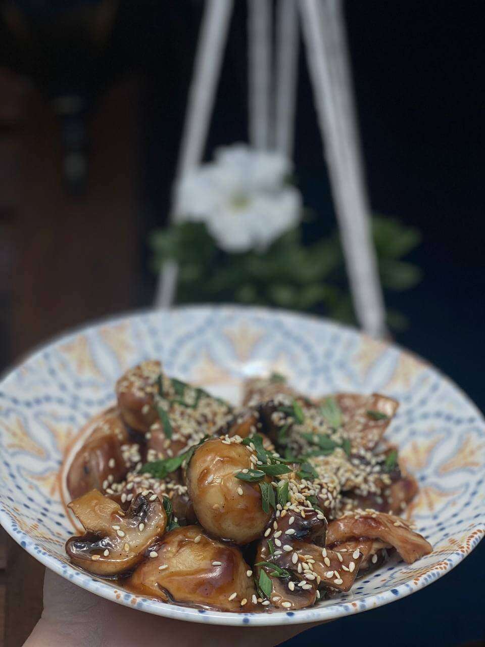 Курка теріякі з печерицями