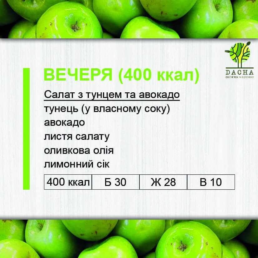 Вечеря (400 ккал)