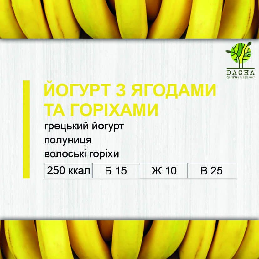 Йогурт з ягодами та горіхами